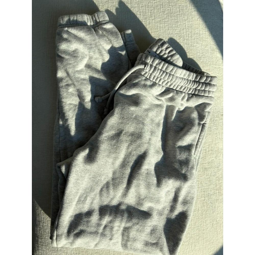 Aritzia TNA Boyfriend Sweatpants Light Gray Size Small Joggers 100% cotton EUC